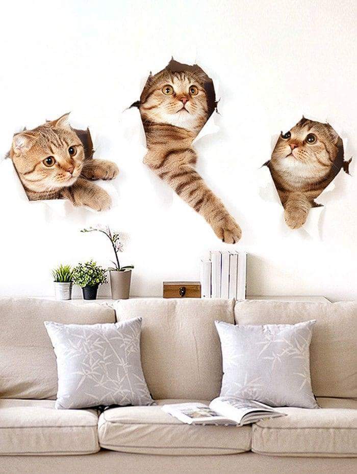 3D 고양이 벽지.jpg | 인스티즈