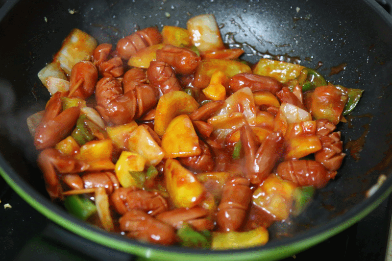 매콤달콤 소세지야채볶음 소세지구이 움짤 gif | 인스티즈