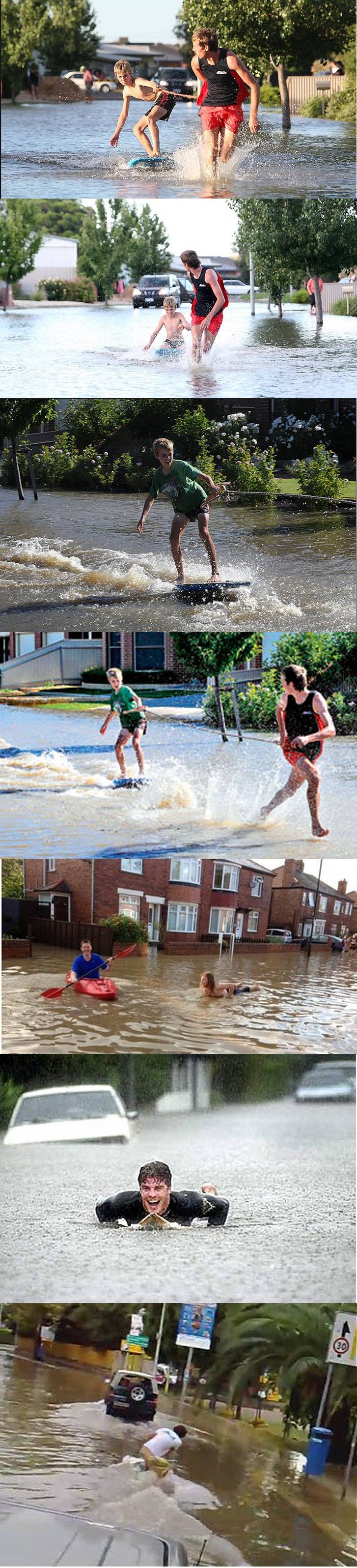 홍수에 대처하는 서양인들의 자세.gif | 인스티즈