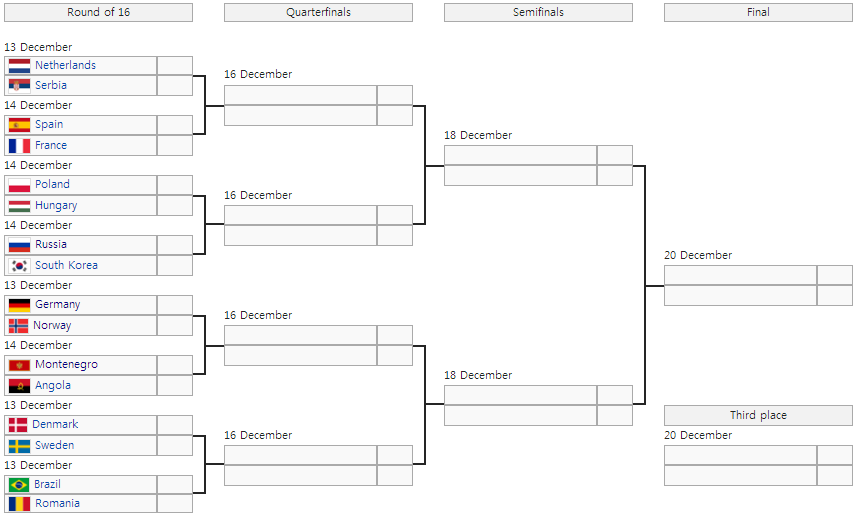 2015 여자 핸드볼 세계선수권 16강 대진표가 나왔습니다 (핸드볼) | 인스티즈