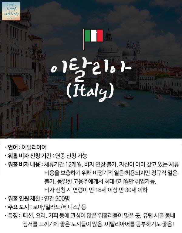 [워킹홀리데이] [워홀] 워홀국가정리 | 인스티즈