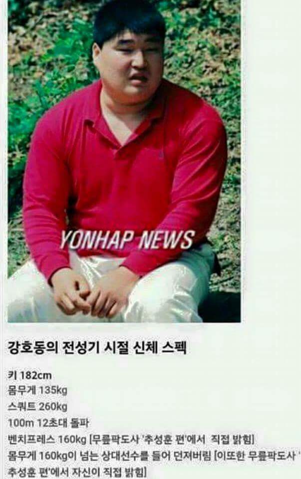 강호동 전성기 시절 신체 스펙.JPG | 인스티즈