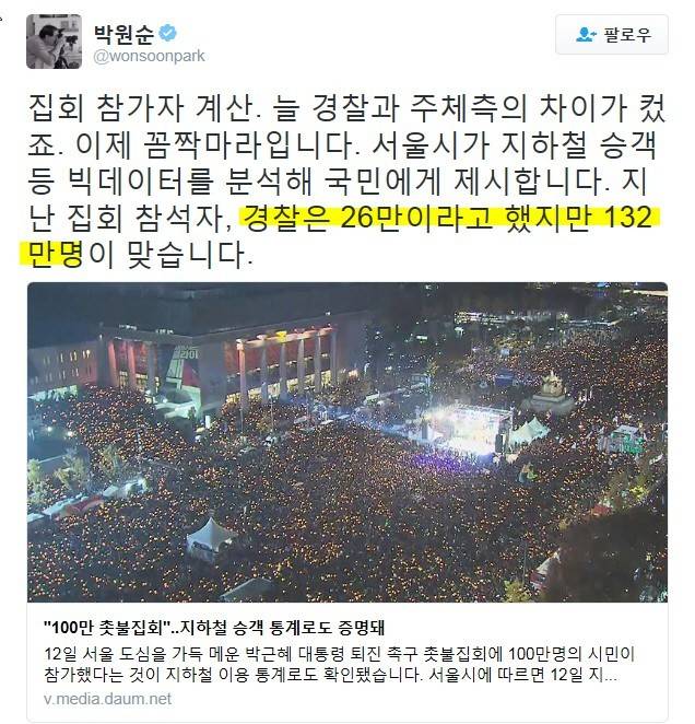 서울시장피셜) 11월 12일 집회 인원 | 인스티즈