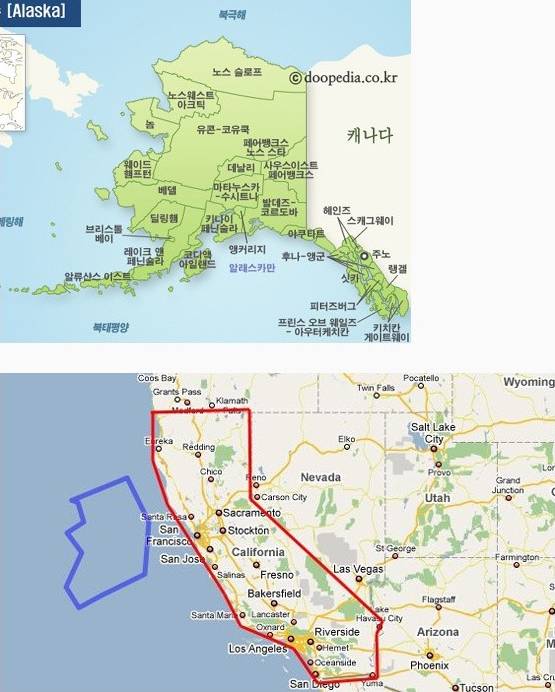 한국과 미국의 영토크기 비교 | 인스티즈
