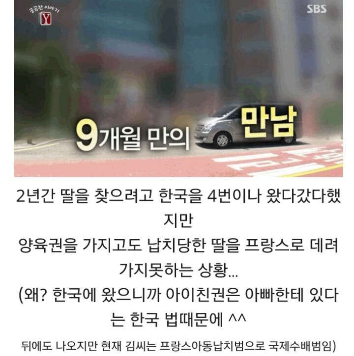 프랑스 아동 납치법으로 국제 수배 지명 상태에 놓인 김씨 (슬픔주의) | 인스티즈