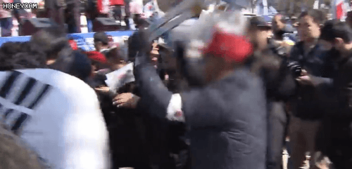 사다리로 때린 박사모 알고보니...gif | 인스티즈