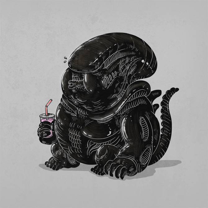 모든 캐릭터를 뚠뚠이로 만들어버린 Alex Solis의 Famous Chunkies 시리즈 (1) | 인스티즈