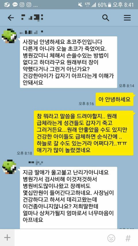 무료분양받은 강아지가 죽자 장례비달라는 클라스 | 인스티즈