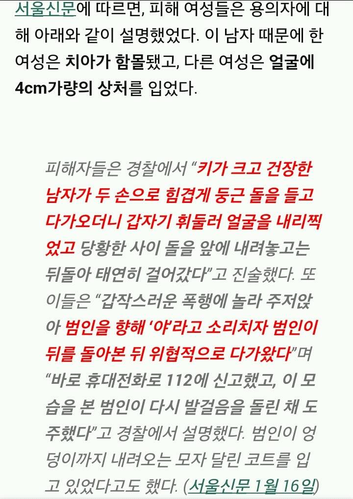 CCTV에 포착된 지나가는 여성 돌로 내리찍은 남자 (15초) | 인스티즈