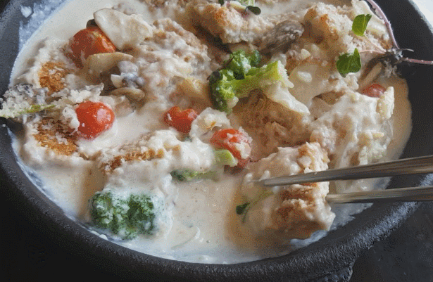 크림덕후! 까르보나라 돈가스 움짤 gif | 인스티즈