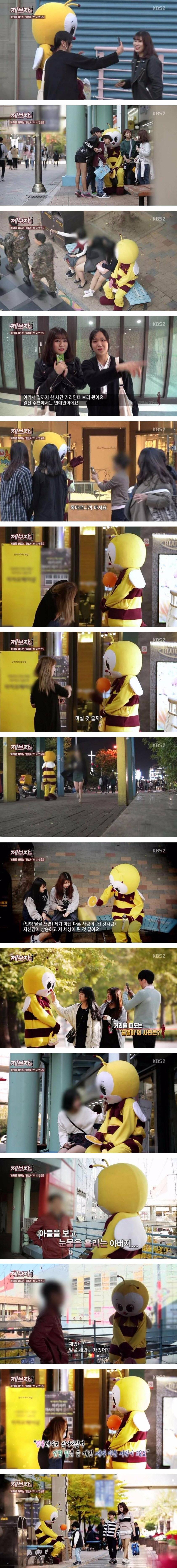 인형 탈을 쓰고 거리를 떠도는 꿀벌이 | 인스티즈