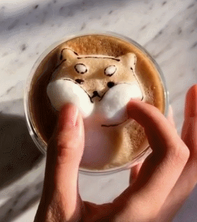 만지고 싶은 라떼아트.gif | 인스티즈