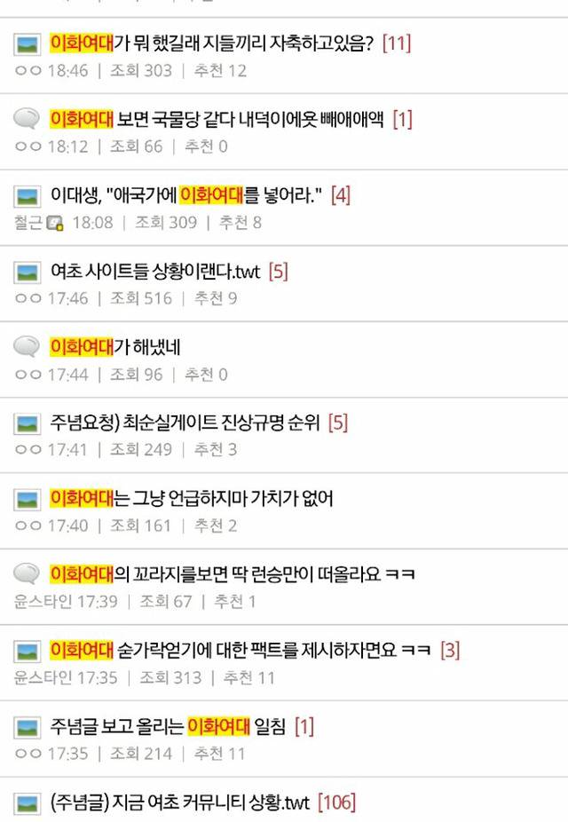 여초에서 이화여대 찬양하는게 아니꼬운 주갤.jpg | 인스티즈