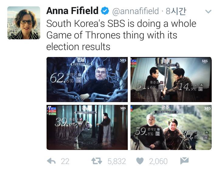 [문화충격] 외국인들도 놀란 한국 대선방송 그래픽.jpg | 인스티즈