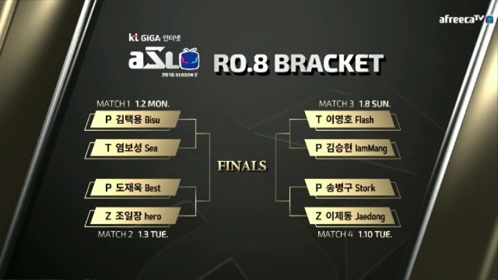 ASL 8강 대진표 | 인스티즈