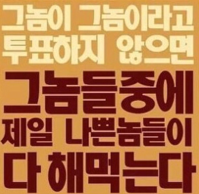 그 놈이 그놈이라고 투표하지 않으면 | 인스티즈