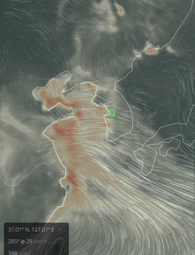 한반도로 미세먼지 다 쓸어내고 평화로운 중국 | 인스티즈