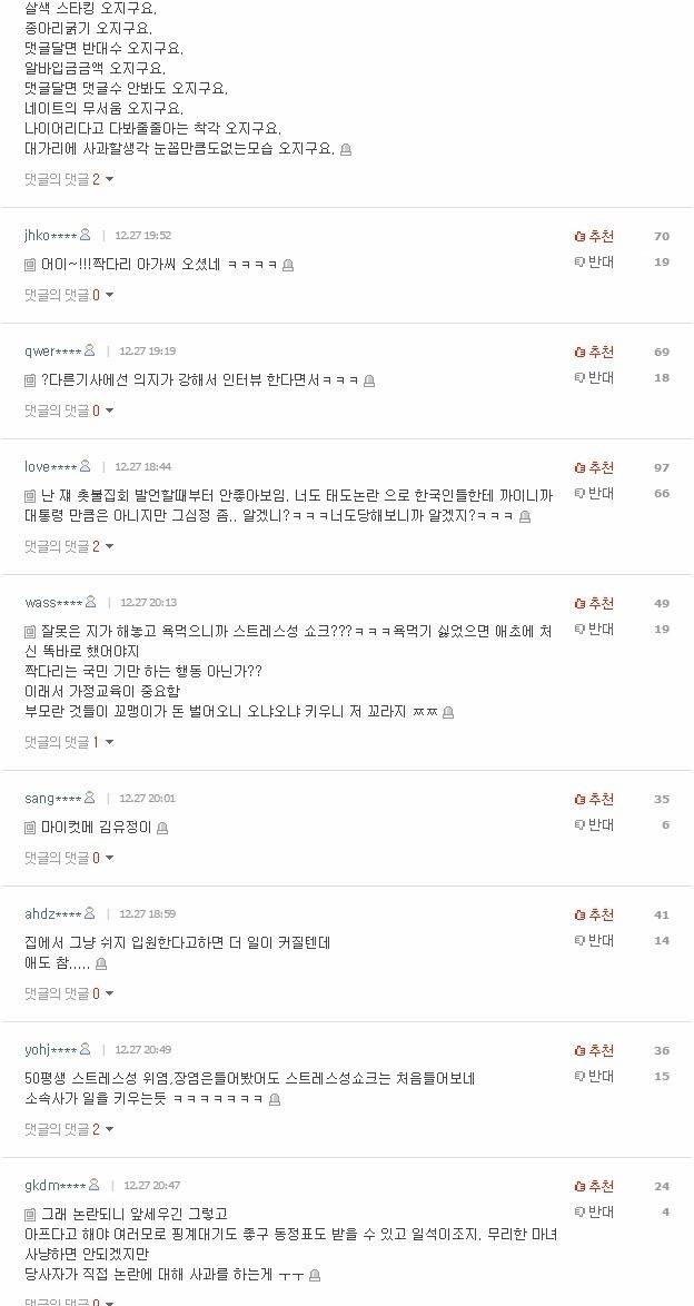 김유정 입원 기사에 달린 네이트 댓글 수준.jpg | 인스티즈