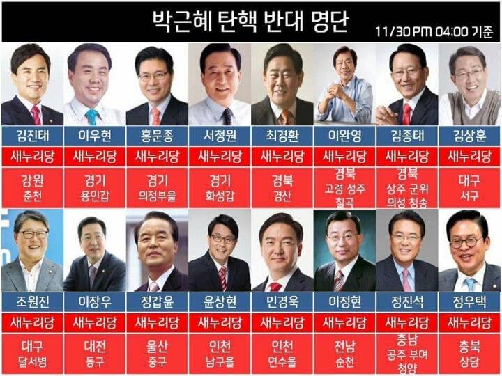 박근혜 탄핵 반대 명단.jpg | 인스티즈