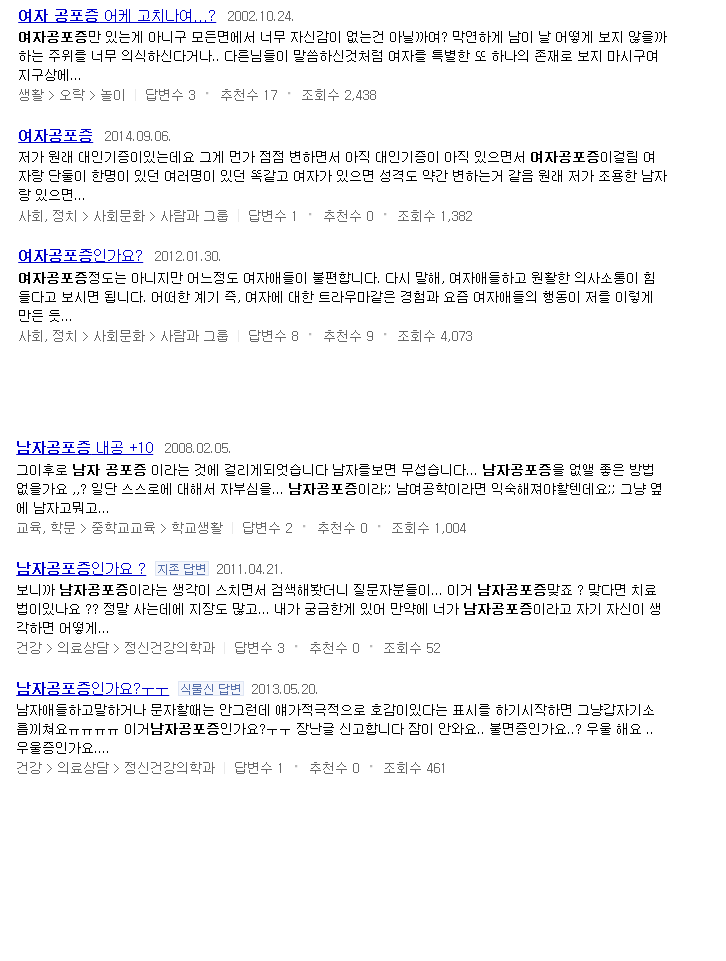 은근히 많은 남녀들이 가지고 있는 공포증 | 인스티즈