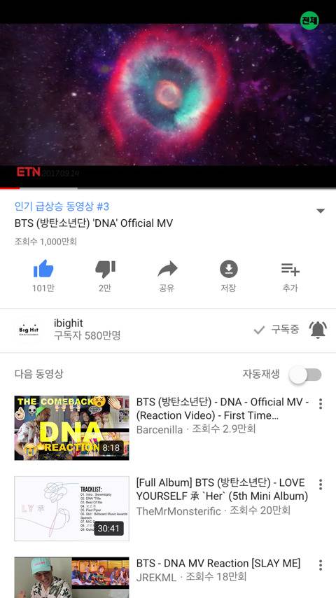 8시간만에 뮤비 조회수 1000만(방탄소년단) | 인스티즈