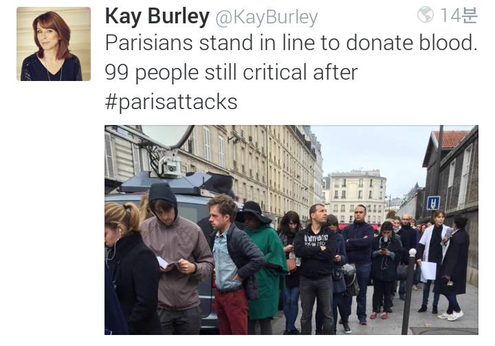 헌혈 하기 위해 줄 서있는 파리 시민들 | 인스티즈