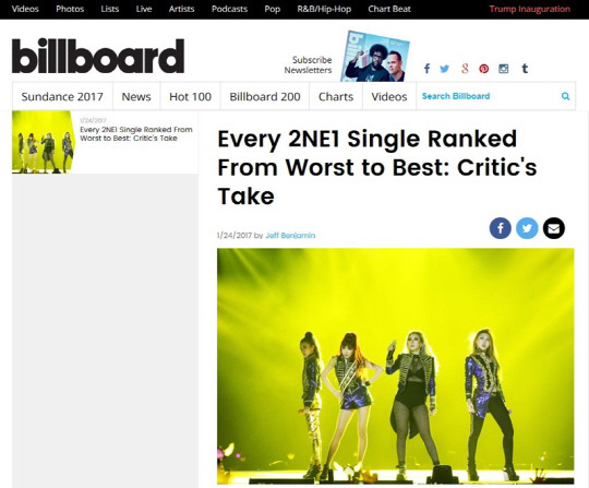 美 빌보드 선정, 2NE1 최고의 노래 랭킹 | 인스티즈