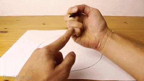 도구없이 완벽한 원 자유롭게 그리는 방법 gif | 인스티즈