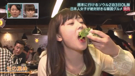 일본 최고의 인기 여아나운서 한국음식 먹방.gif | 인스티즈