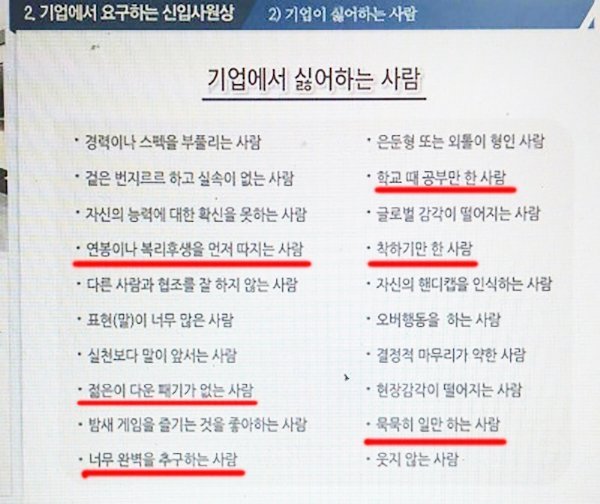 기업에서 싫어하는 사람 | 인스티즈