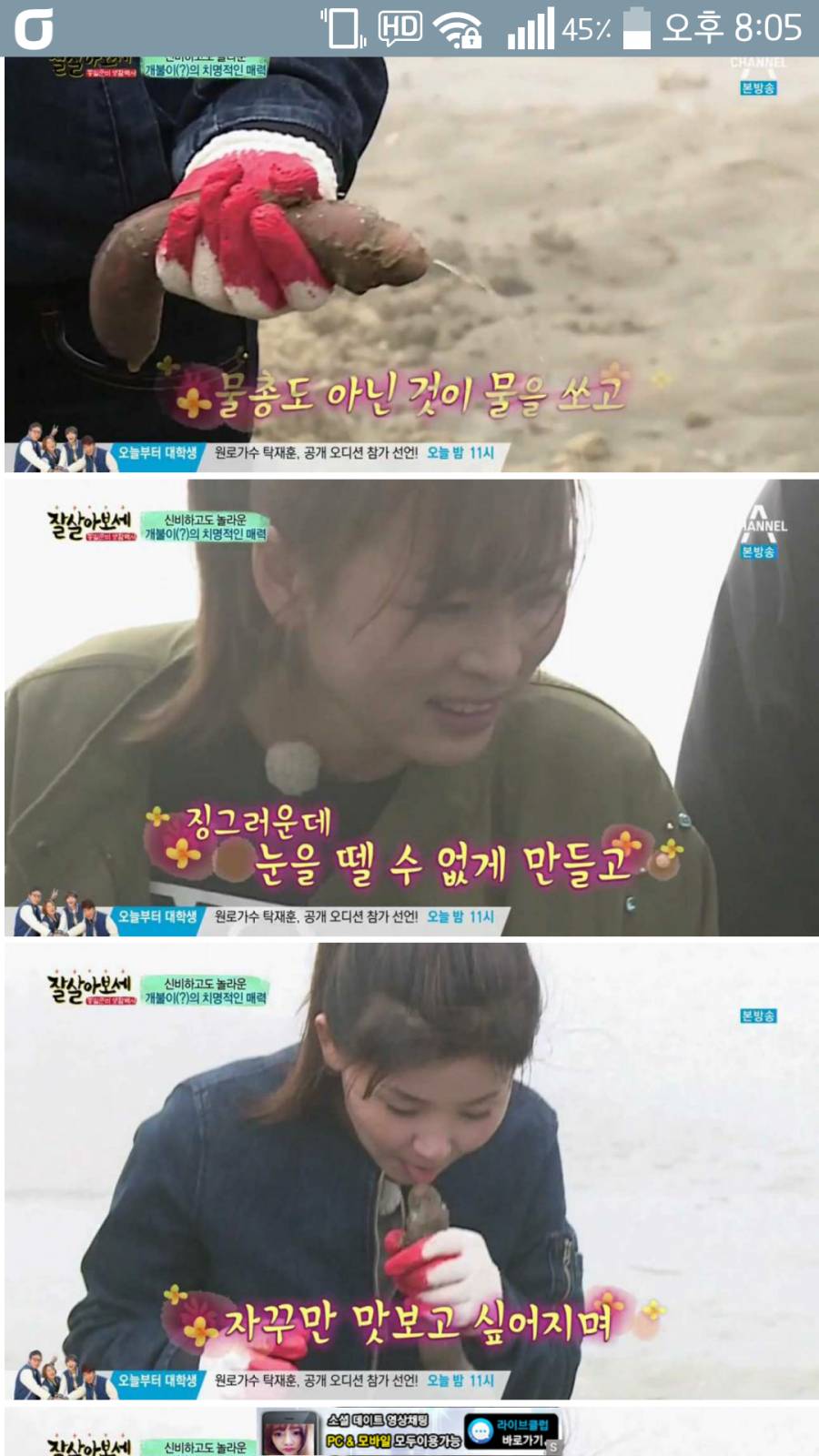 개불 처음보는 북한녀 | 인스티즈