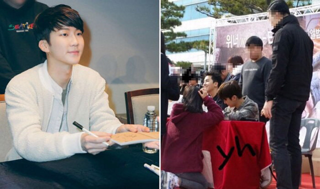 무릎 꿇고 사인받는 팬 보고 같이 무릎 꿇은 아이돌의 배려 | 인스티즈