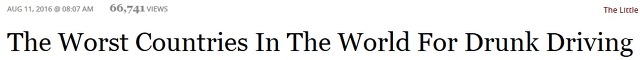 전 세계에서 음주운전 사고 사망자의 비율이 가장 높은 국가 Top10 | 인스티즈