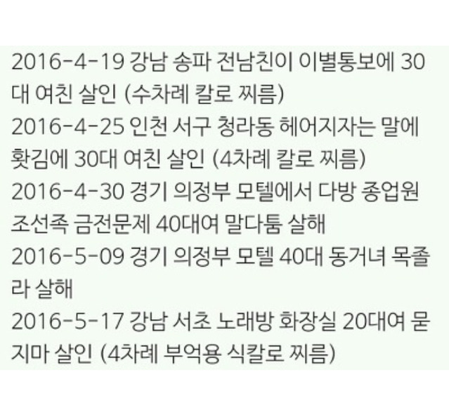 이런것들이 여자를 더 살인하게 만들고 싫어하게 만드는거 아닐까? | 인스티즈