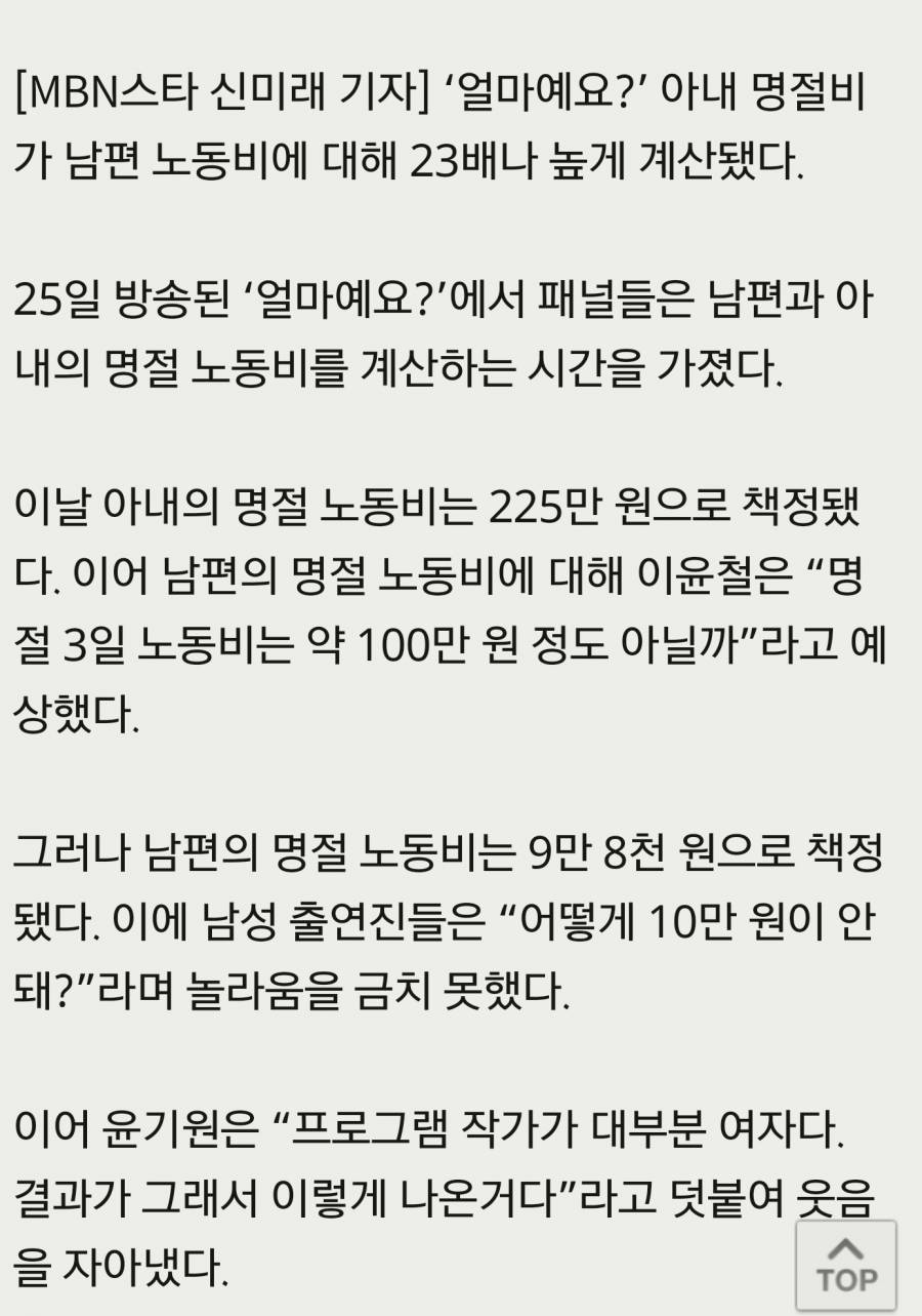 여자들 명절 노동비 | 인스티즈