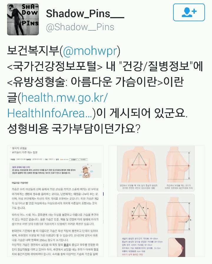 국가건강정보포털에 기입된 유방성형술, 여성피임.twt | 인스티즈
