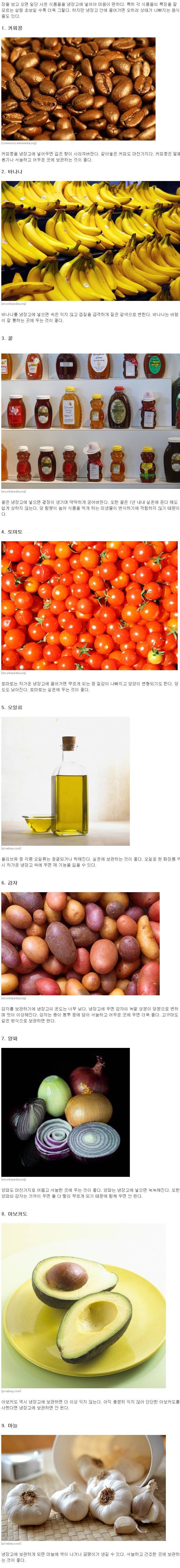 음식 냉장고에 9가지 되는 보관하면 안 되는 음식 9가지 | 인스티즈