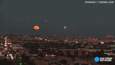 미국 애리조나주 피닉스 시에 뜬 보름달뜨는장면 포착 | 인스티즈