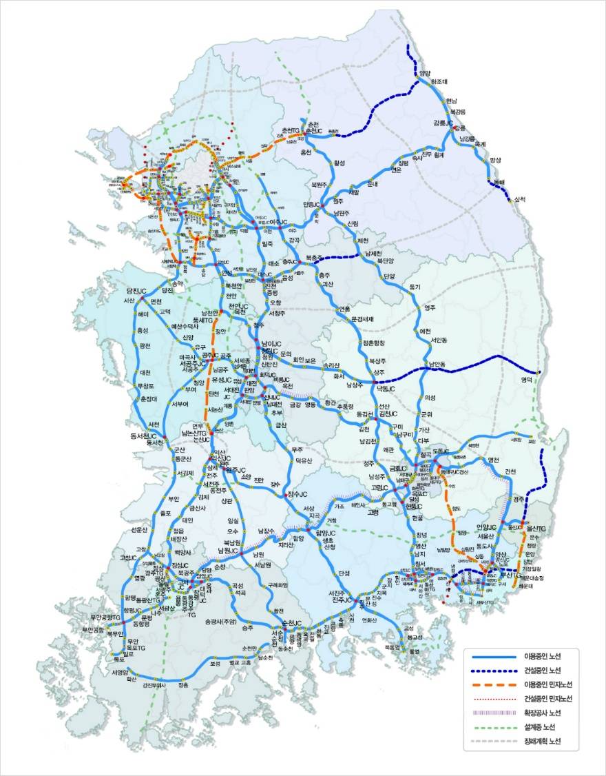 대한민국 사람이라면 알아두면 유용할 전국 고속도로망&기차노선망 | 인스티즈