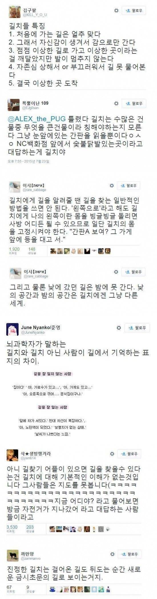 길치들의 특징 | 인스티즈