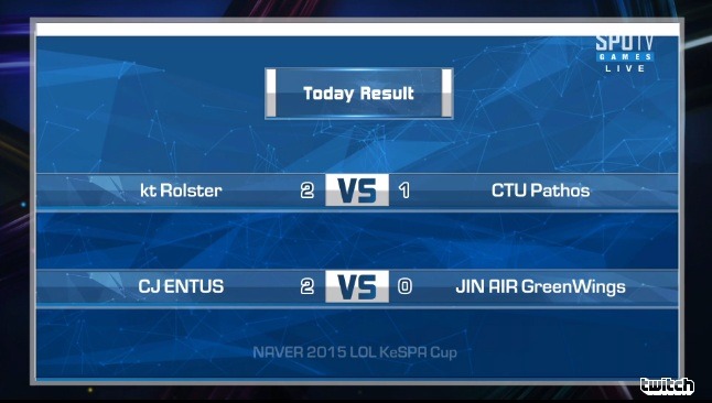 [LOL] 오늘자 네이버 케스파컵 2015 8강 결과 | 인스티즈