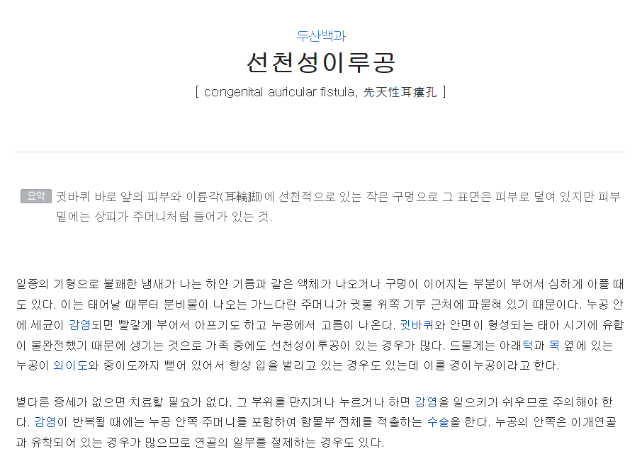 귀 옆에 구멍 | 인스티즈