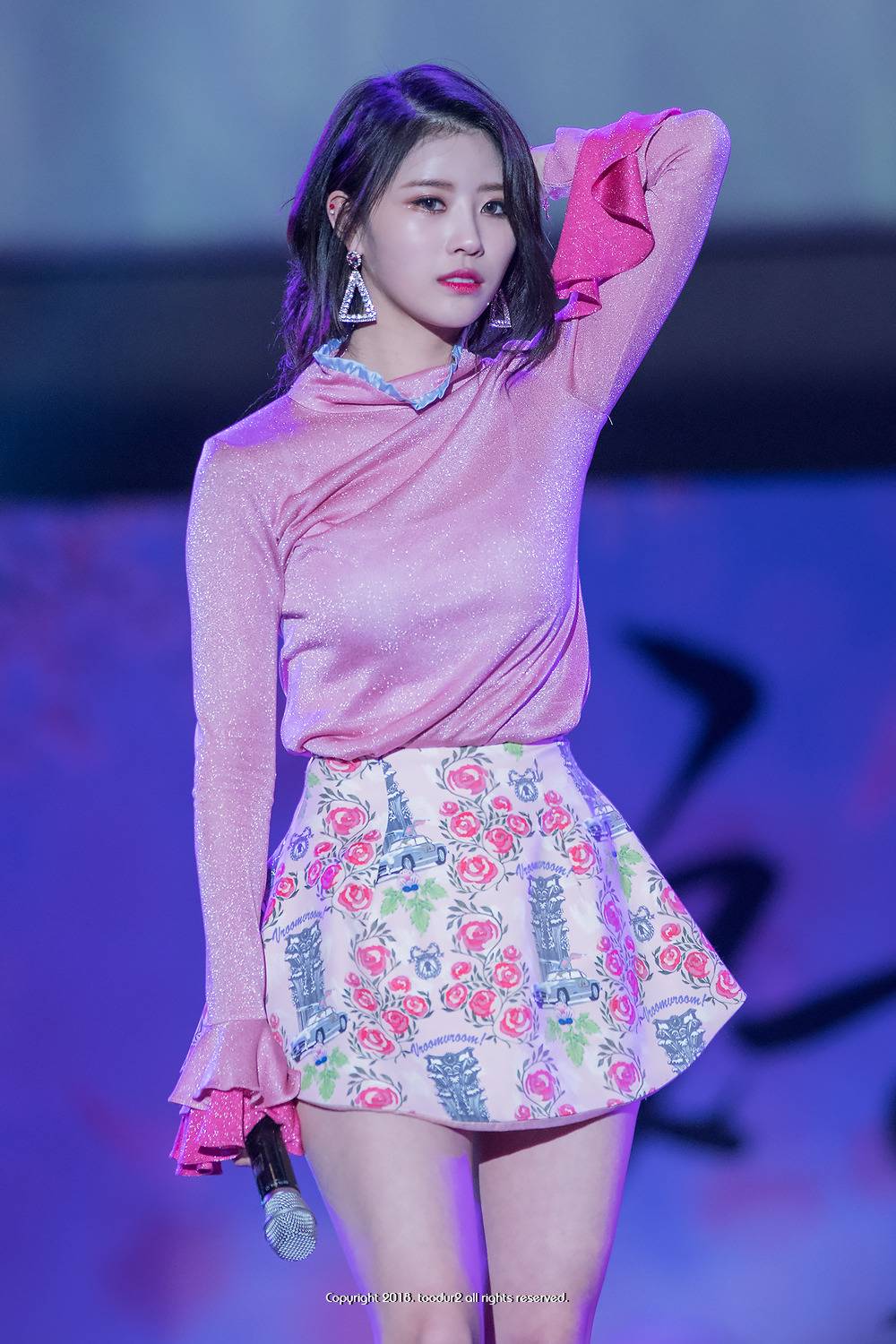  러블리즈 미주...핑크...꽃무늬... | 인스티즈