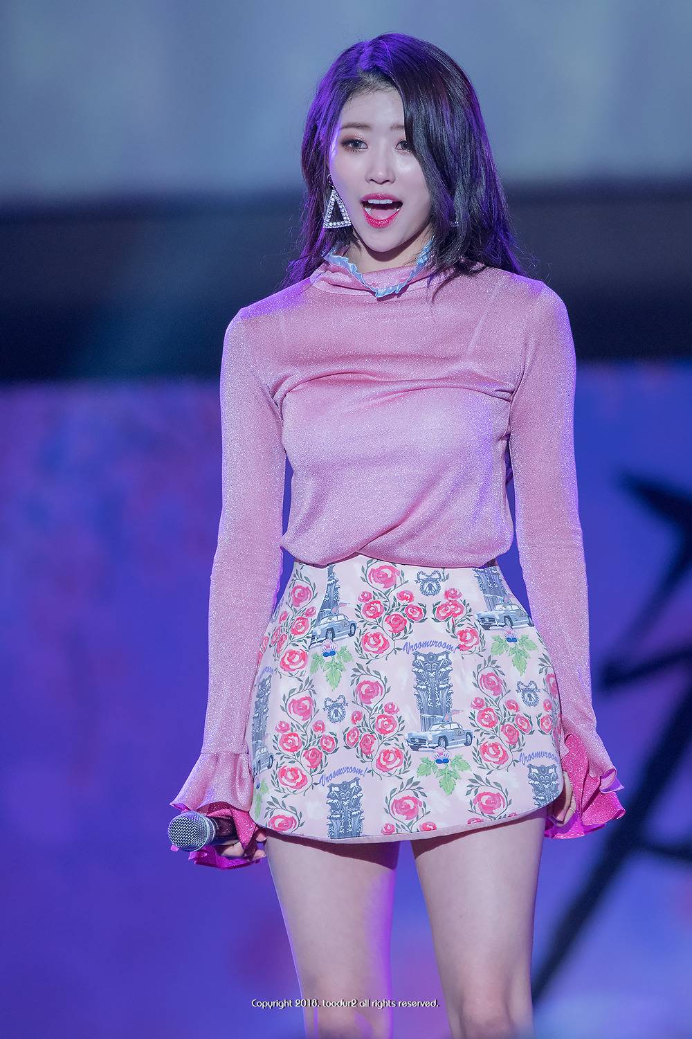  러블리즈 미주...핑크...꽃무늬... | 인스티즈