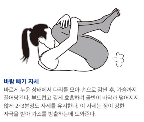 가스 찼을때 방귀 한방에 배출하는 자세 | 인스티즈