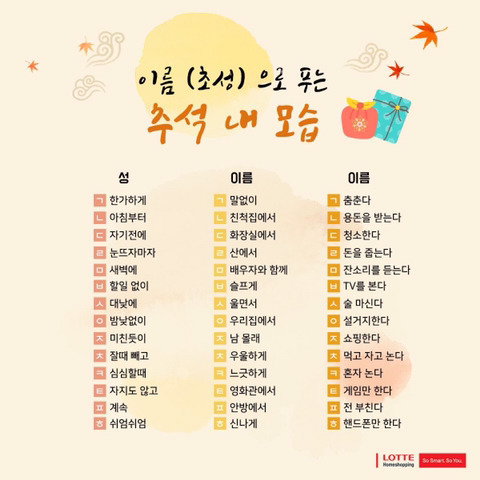 이름 초성으로 보는 추석때 내 모습 | 인스티즈