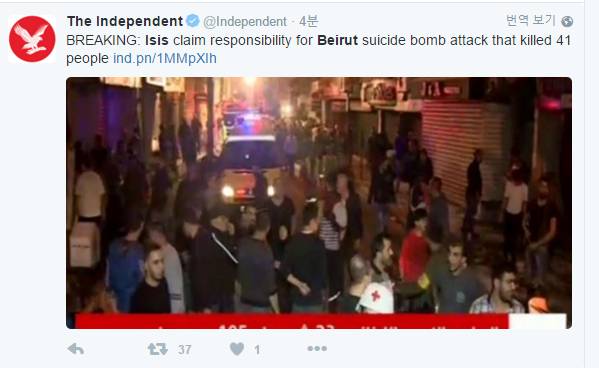  IS, 러시아 공격예고 이어 오늘 헤즈볼라 연쇄 자살테러 ··· 200명 넘는 사상자 발생.jpg | 인스티즈