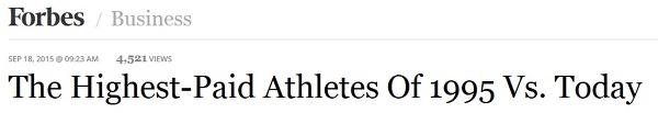 20년 전 가장 많은 돈을 벌었던 운동선수 Top10 | 인스티즈