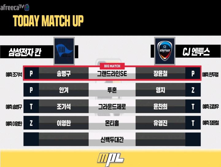 MOO 프로리그 준결승 삼성전자 칸 vs CJ엔투스 엔트리 발표 | 인스티즈