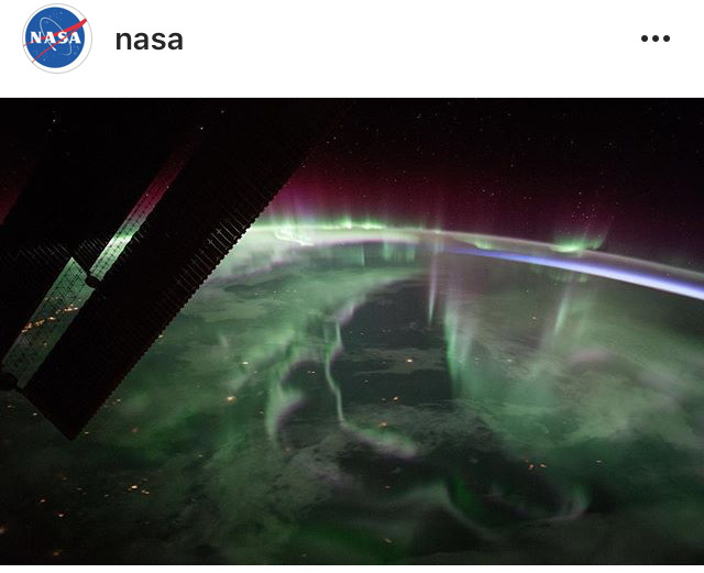 국제 우주 정거장에서 찍은 캐나다 오로라 | 인스티즈